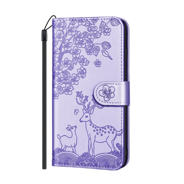 For Samsung Galaxy A03s 166mm Sika Deer Embossing Pattern Horizontal Flip PU Leather Case with Holder & Card Slot & Wallet & Photo Frame