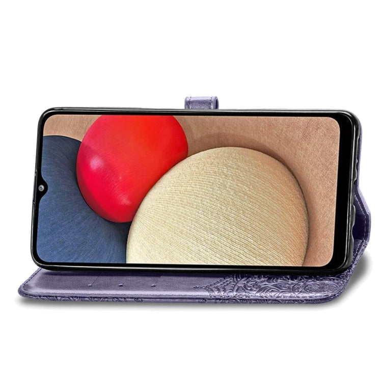 For Samsung Galaxy A03s 166mm Mandala Flower Embossed Horizontal Flip Leather Case with Holder & Three Card Slots & Wallet & Lanyard