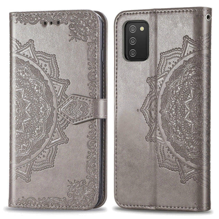 For Samsung Galaxy A03s 166mm Mandala Flower Embossed Horizontal Flip Leather Case with Holder & Three Card Slots & Wallet & Lanyard