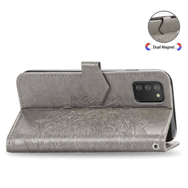 For Samsung Galaxy A03s 166mm Mandala Flower Embossed Horizontal Flip Leather Case with Holder & Three Card Slots & Wallet & Lanyard