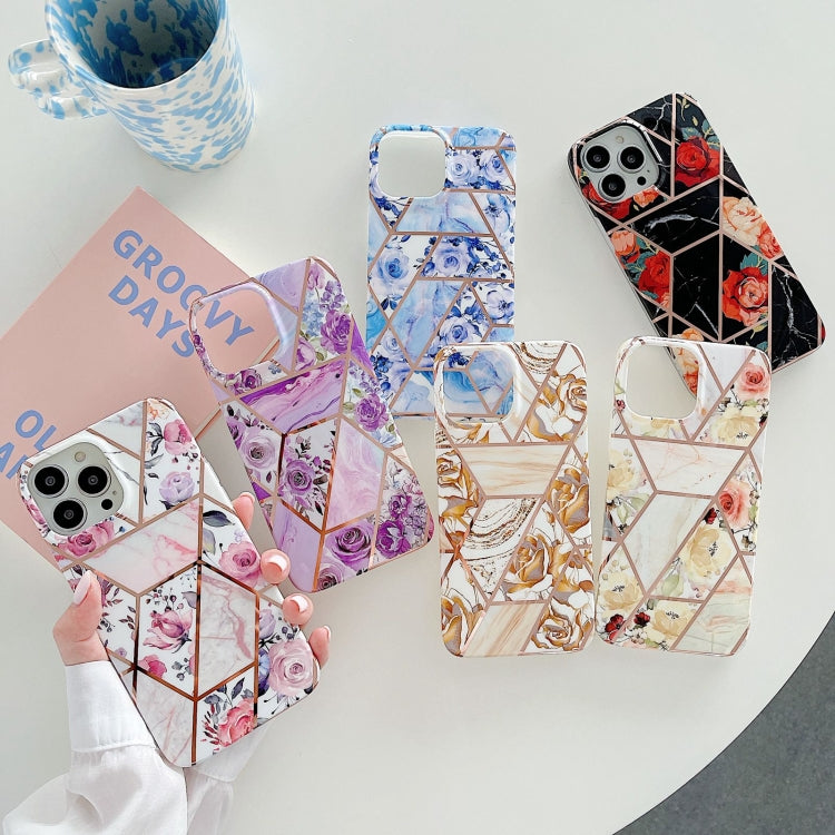 For iPhone 13 Pro Splicing Flower Pattern TPU Shockproof Protective Case