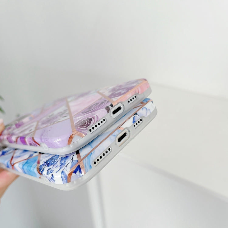 For iPhone 13 Pro Splicing Flower Pattern TPU Shockproof Protective Case
