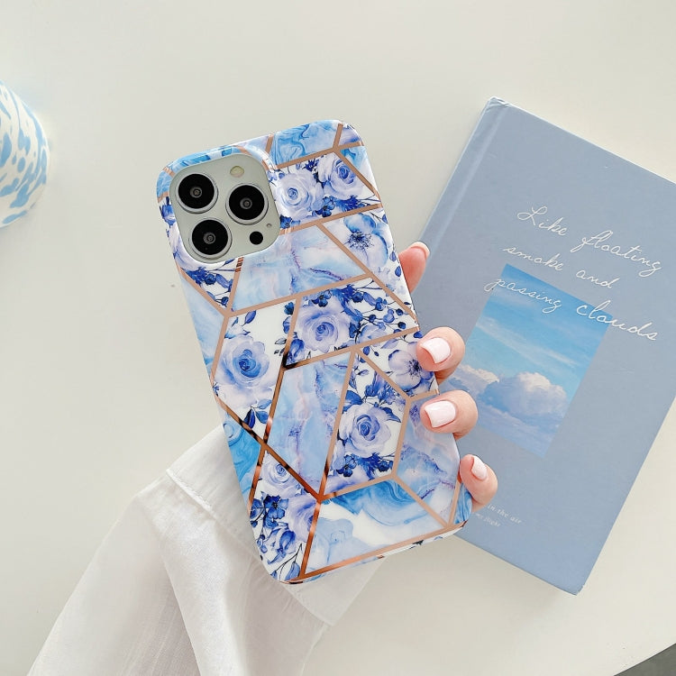 For iPhone 13 Pro Max Splicing Flower Pattern TPU Shockproof Protective Case
