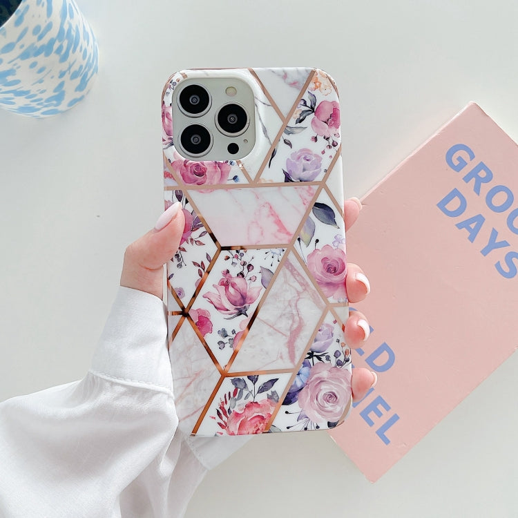 For iPhone 13 Pro Max Splicing Flower Pattern TPU Shockproof Protective Case