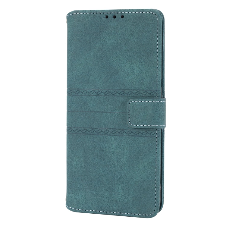For Samsung Galaxy A03s 166mm Embossed Striped Magnetic Buckle PU + TPU Horizontal Flip Leather Case with Holder & Card Slot & Wallet & Photo Frame & Sling
