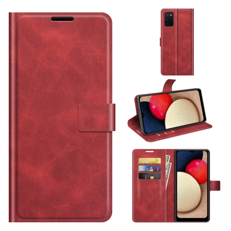 For Samsung Galaxy A03s 166mm Retro Calf Pattern Buckle Horizontal Flip Leather Case with Holder & Card Slots & Wallet