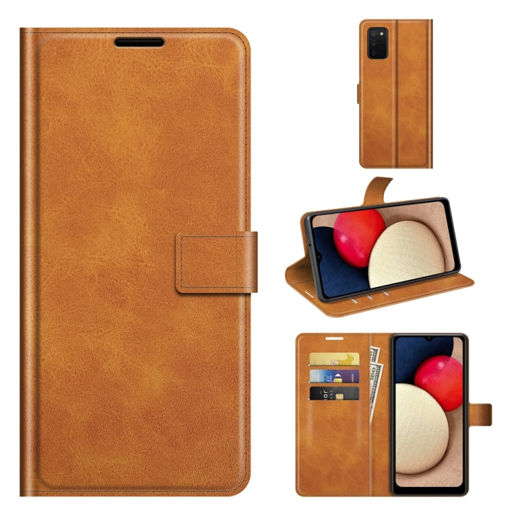 For Samsung Galaxy A03s 166mm Retro Calf Pattern Buckle Horizontal Flip Leather Case with Holder & Card Slots & Wallet