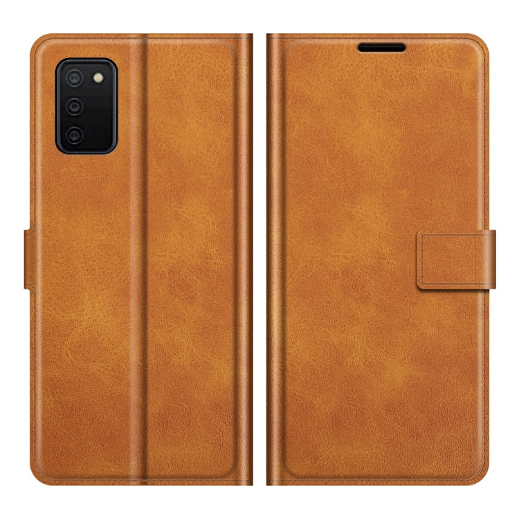 For Samsung Galaxy A03s 166mm Retro Calf Pattern Buckle Horizontal Flip Leather Case with Holder & Card Slots & Wallet