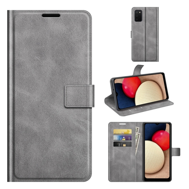 For Samsung Galaxy A03s 166mm Retro Calf Pattern Buckle Horizontal Flip Leather Case with Holder & Card Slots & Wallet