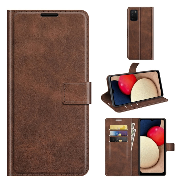 For Samsung Galaxy A03s 166mm Retro Calf Pattern Buckle Horizontal Flip Leather Case with Holder & Card Slots & Wallet