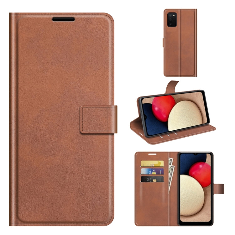 For Samsung Galaxy A03s 166mm Retro Calf Pattern Buckle Horizontal Flip Leather Case with Holder & Card Slots & Wallet
