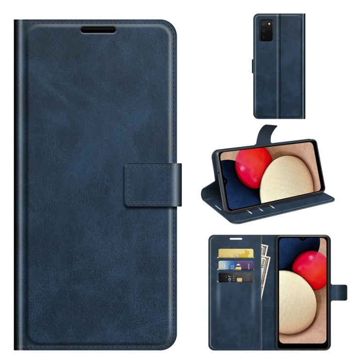 For Samsung Galaxy A03s 166mm Retro Calf Pattern Buckle Horizontal Flip Leather Case with Holder & Card Slots & Wallet