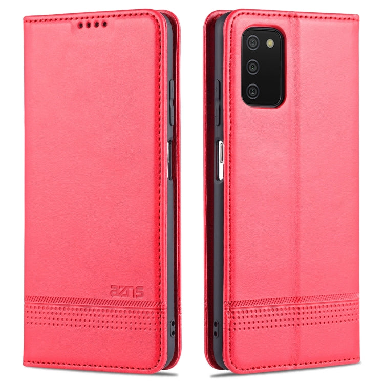 For Samsung Galaxy A03s 166mm AZNS Magnetic Calf Texture Horizontal Flip Leather Case with Card Slots & Holder & Wallet