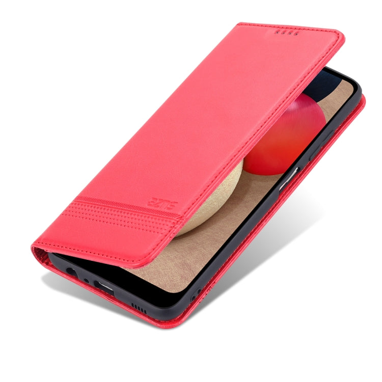 For Samsung Galaxy A03s 166mm AZNS Magnetic Calf Texture Horizontal Flip Leather Case with Card Slots & Holder & Wallet