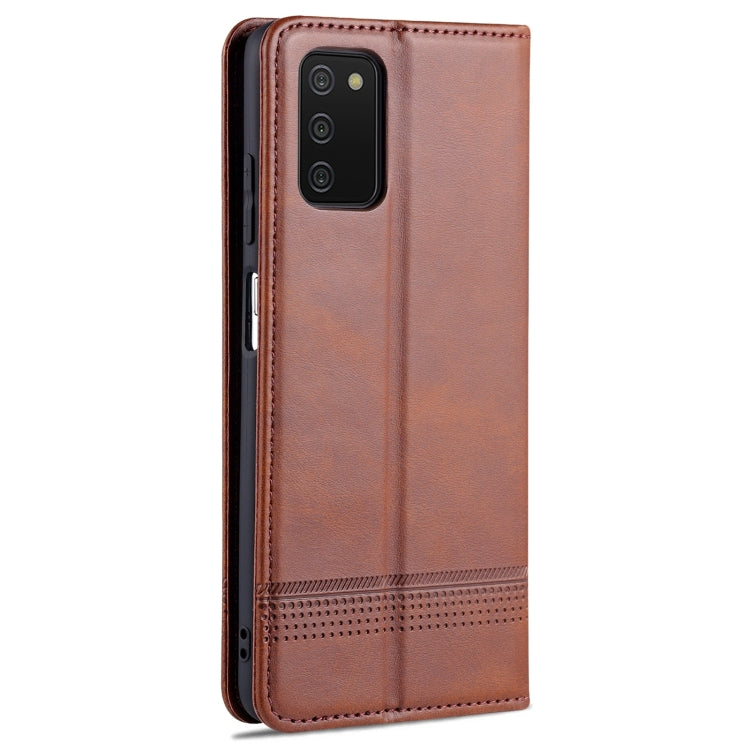 For Samsung Galaxy A03s 166mm AZNS Magnetic Calf Texture Horizontal Flip Leather Case with Card Slots & Holder & Wallet