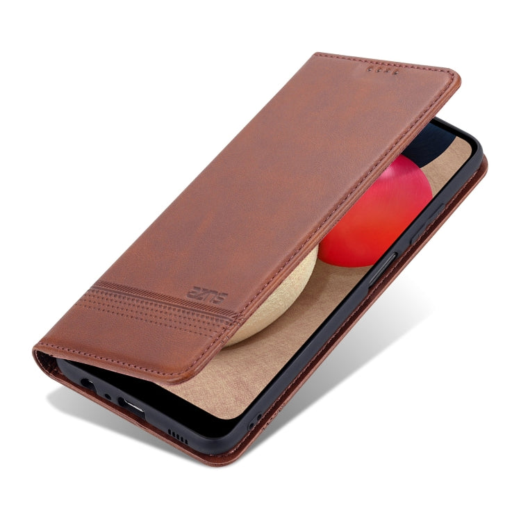 For Samsung Galaxy A03s 166mm AZNS Magnetic Calf Texture Horizontal Flip Leather Case with Card Slots & Holder & Wallet
