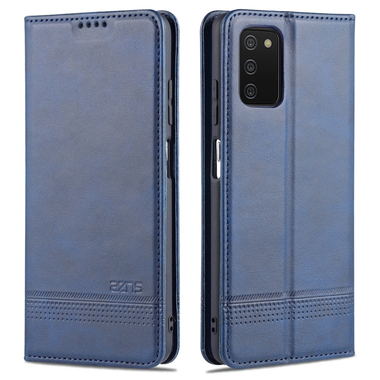 For Samsung Galaxy A03s 166mm AZNS Magnetic Calf Texture Horizontal Flip Leather Case with Card Slots & Holder & Wallet