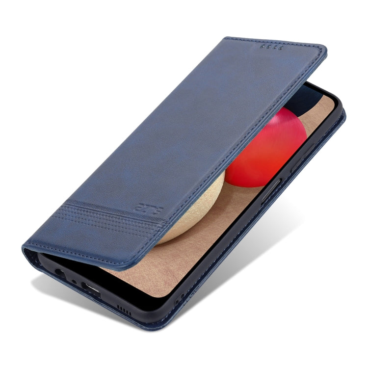 For Samsung Galaxy A03s 166mm AZNS Magnetic Calf Texture Horizontal Flip Leather Case with Card Slots & Holder & Wallet