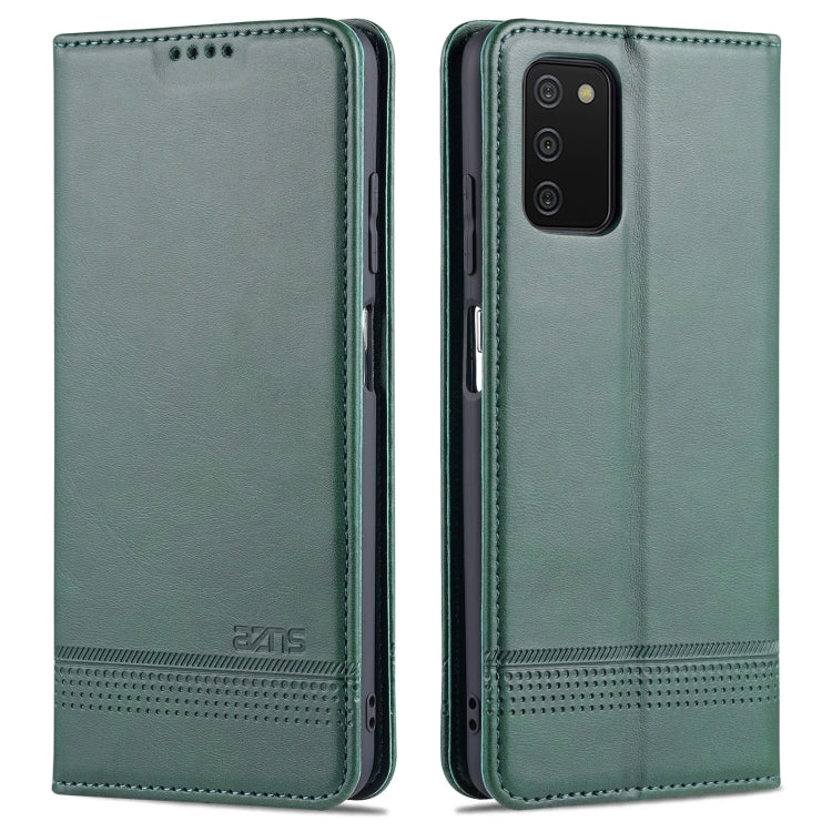 For Samsung Galaxy A03s 166mm AZNS Magnetic Calf Texture Horizontal Flip Leather Case with Card Slots & Holder & Wallet
