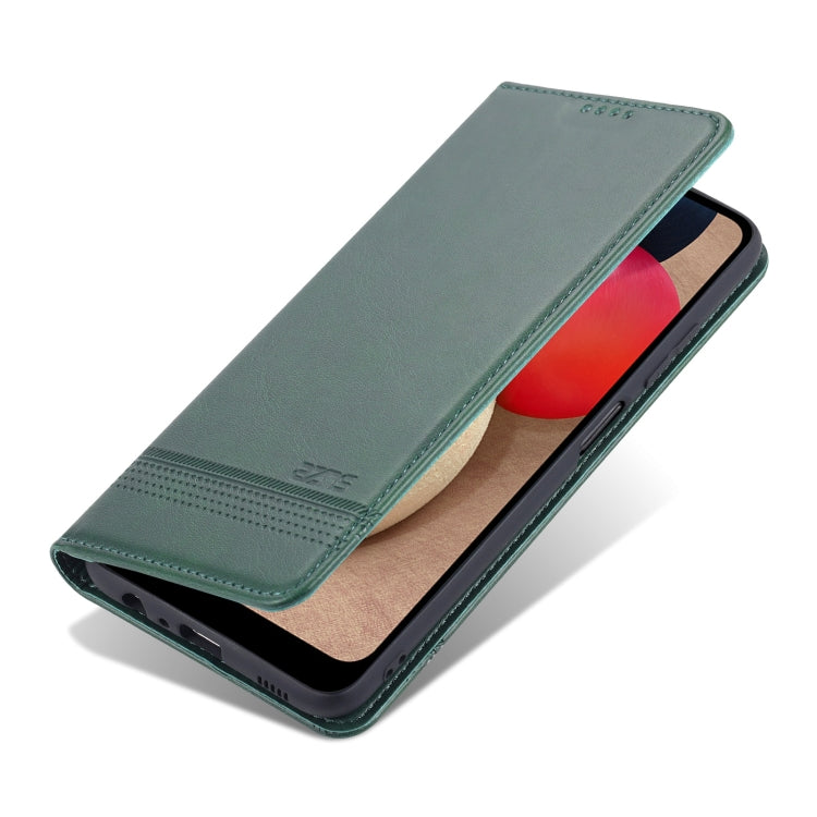 For Samsung Galaxy A03s 166mm AZNS Magnetic Calf Texture Horizontal Flip Leather Case with Card Slots & Holder & Wallet