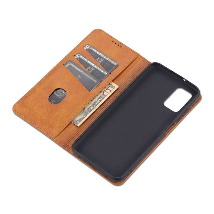 For Samsung Galaxy A03s 166mm AZNS Magnetic Calf Texture Horizontal Flip Leather Case with Card Slots & Holder & Wallet