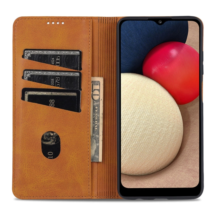 For Samsung Galaxy A03s 166mm AZNS Magnetic Calf Texture Horizontal Flip Leather Case with Card Slots & Holder & Wallet