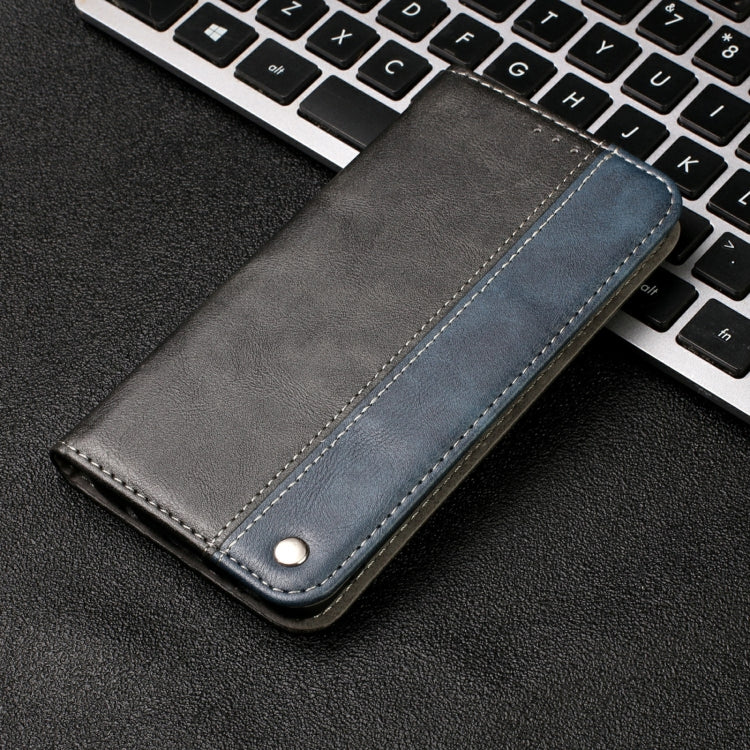 For Samsung Galaxy A03s 166mm Business Solid Color Stitching Horizontal Flip Leather Case with Holder & Card Slots