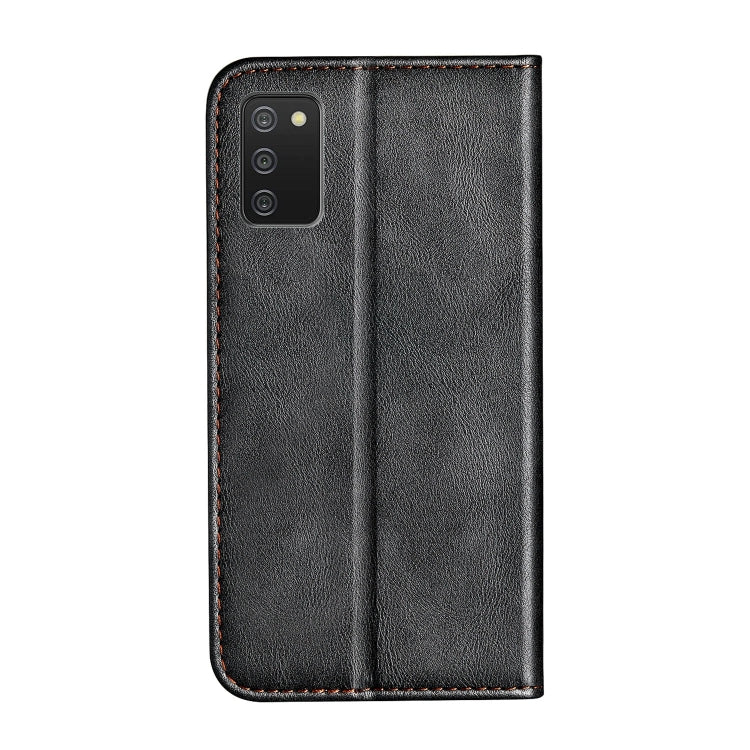 For Samsung Galaxy A03s 166mm Business Solid Color Stitching Horizontal Flip Leather Case with Holder & Card Slots