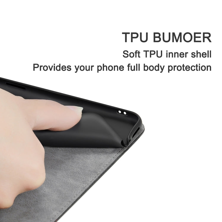 For Samsung Galaxy A03s 166mm Business Solid Color Stitching Horizontal Flip Leather Case with Holder & Card Slots