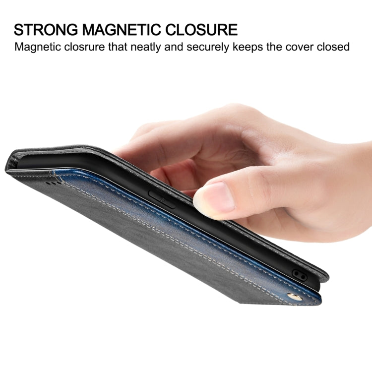 For Samsung Galaxy A03s 166mm Business Solid Color Stitching Horizontal Flip Leather Case with Holder & Card Slots