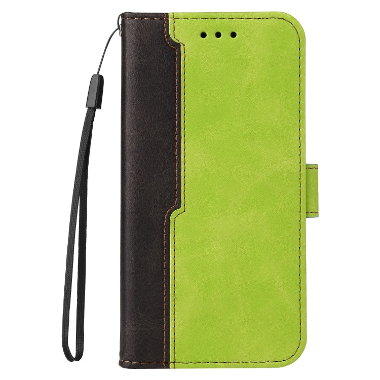 For Samsung Galaxy A03s 166mm Business Stitching-Color Horizontal Flip PU Leather Case with Holder & Card Slots & Photo Frame