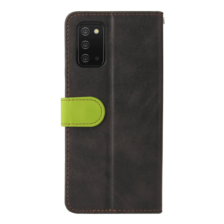 For Samsung Galaxy A03s 166mm Business Stitching-Color Horizontal Flip PU Leather Case with Holder & Card Slots & Photo Frame