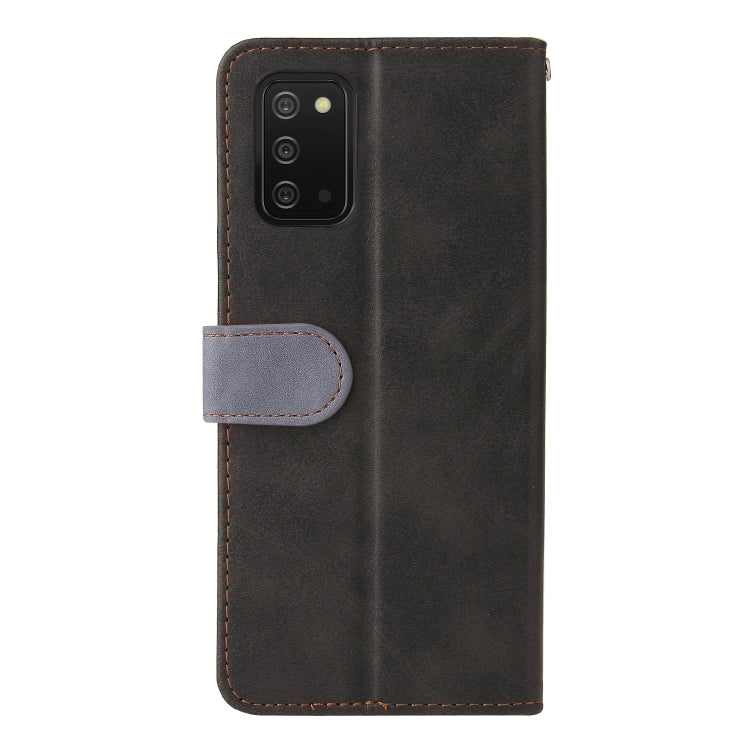 For Samsung Galaxy A03s 166mm Business Stitching-Color Horizontal Flip PU Leather Case with Holder & Card Slots & Photo Frame