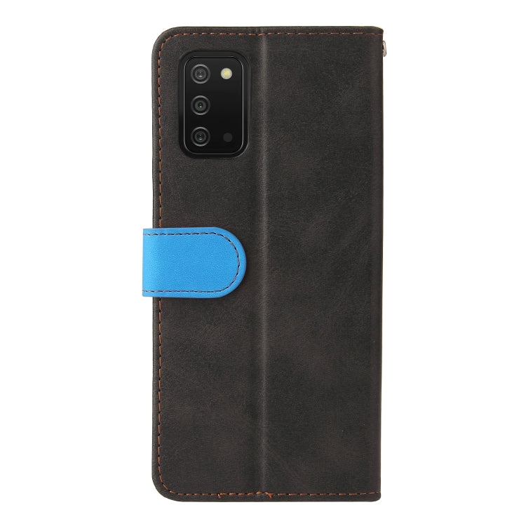 For Samsung Galaxy A03s 166mm Business Stitching-Color Horizontal Flip PU Leather Case with Holder & Card Slots & Photo Frame