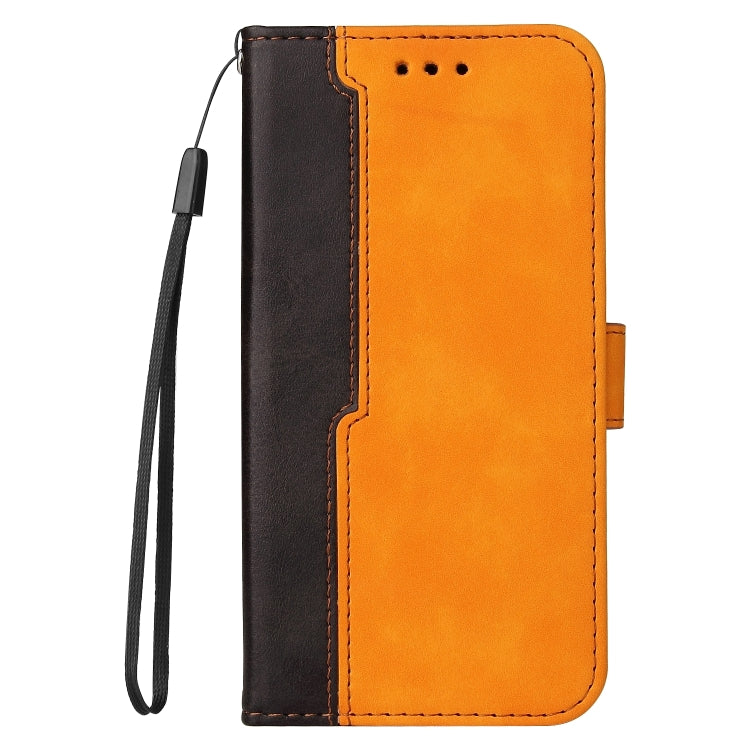 For Samsung Galaxy A03s 166mm Business Stitching-Color Horizontal Flip PU Leather Case with Holder & Card Slots & Photo Frame
