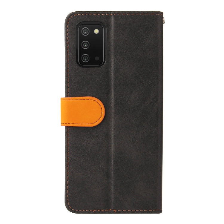 For Samsung Galaxy A03s 166mm Business Stitching-Color Horizontal Flip PU Leather Case with Holder & Card Slots & Photo Frame