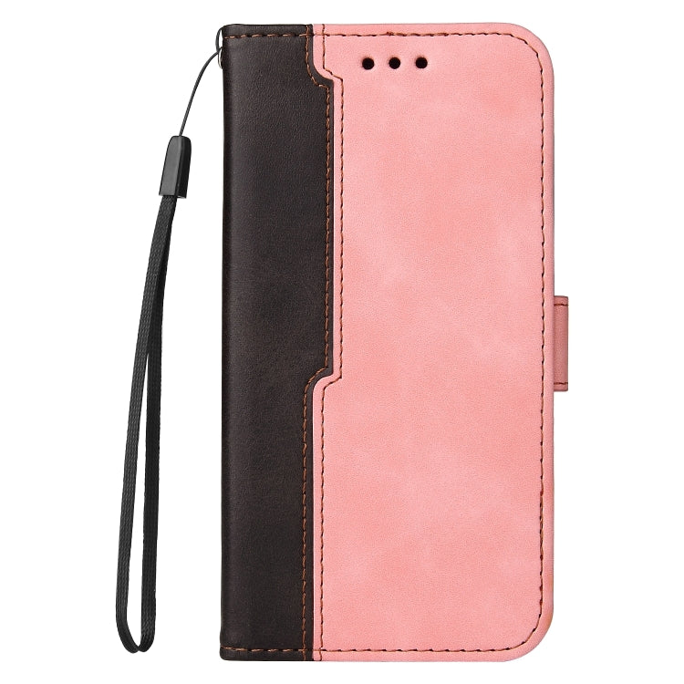 For Samsung Galaxy A03s 166mm Business Stitching-Color Horizontal Flip PU Leather Case with Holder & Card Slots & Photo Frame