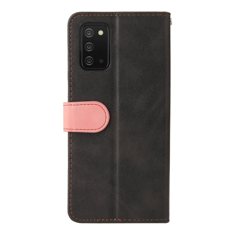 For Samsung Galaxy A03s 166mm Business Stitching-Color Horizontal Flip PU Leather Case with Holder & Card Slots & Photo Frame