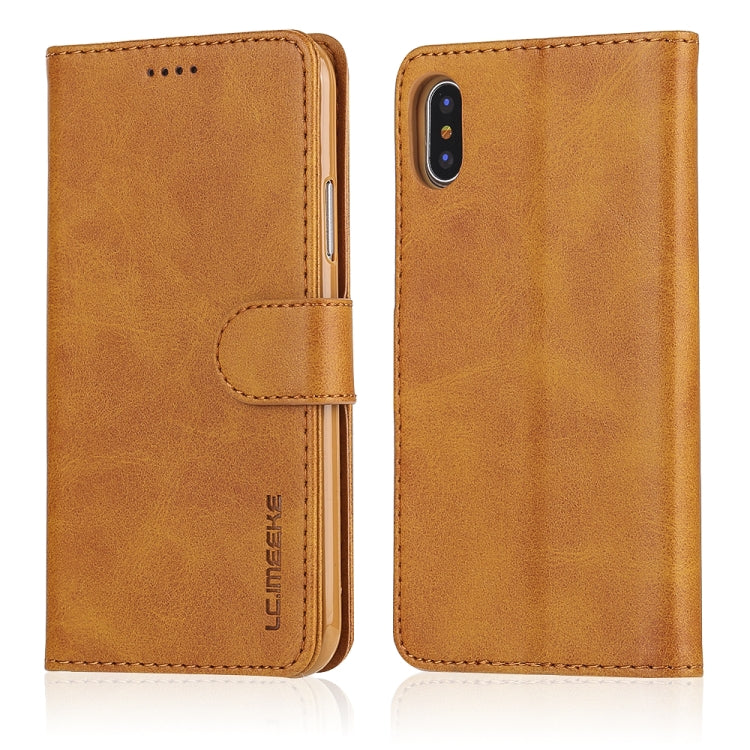 For iPhone X / XS LC.IMEEKE Calf Texture Horizontal Flip Leather Case, with Holder & Card Slots & Wallet