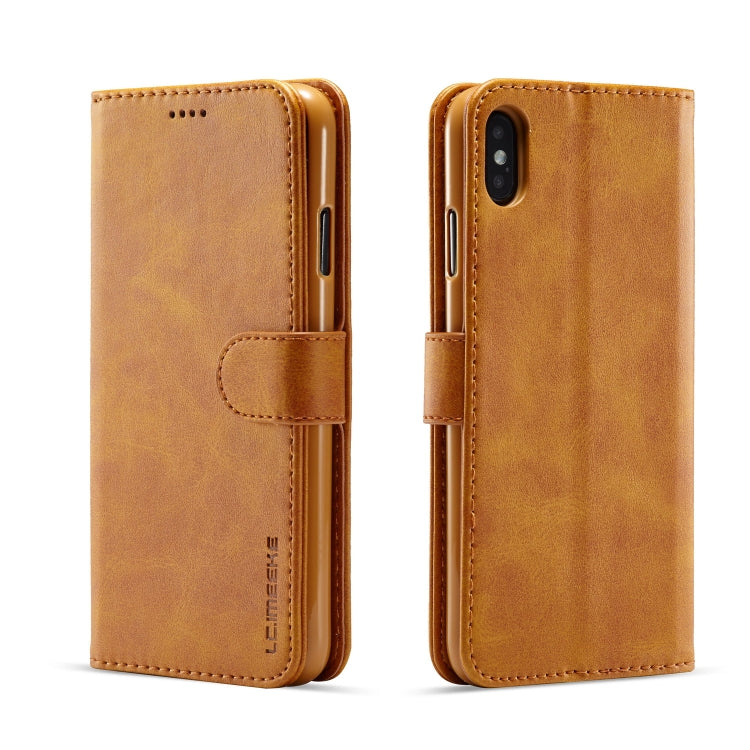 For iPhone XS Max LC.IMEEKE Calf Texture Horizontal Flip Leather Case, with Holder & Card Slots & Wallet
