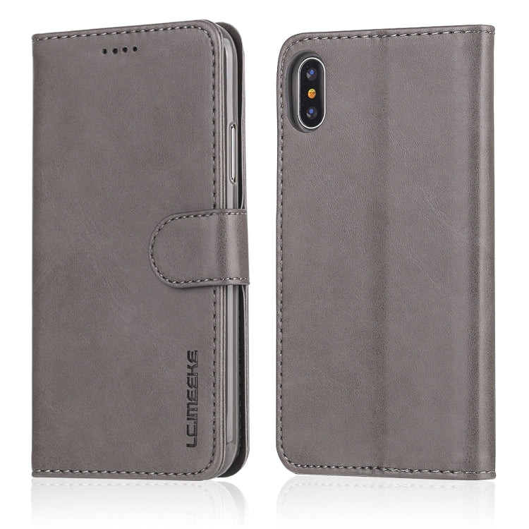 For iPhone XR LC.IMEEKE Calf Texture Horizontal Flip Leather Case with Holder & Card Slots & Wallet