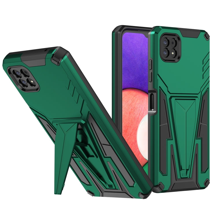 For Samsung Galaxy A22 5G Super V Armor PC + TPU Shockproof Case with Invisible Holder