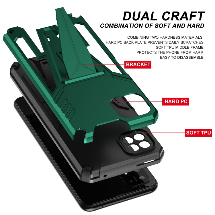For Samsung Galaxy A22 5G Super V Armor PC + TPU Shockproof Case with Invisible Holder