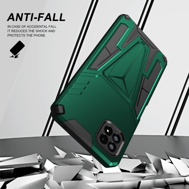For Samsung Galaxy A22 5G Super V Armor PC + TPU Shockproof Case with Invisible Holder