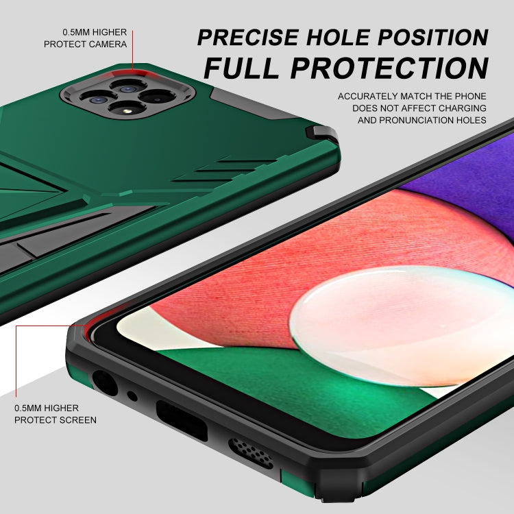 For Samsung Galaxy A22 5G Super V Armor PC + TPU Shockproof Case with Invisible Holder