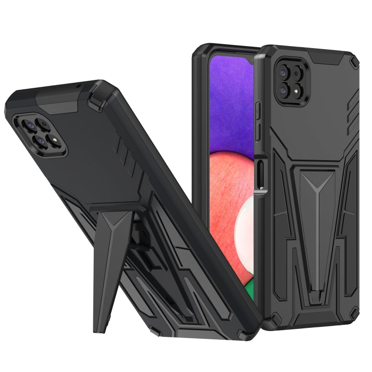 For Samsung Galaxy A22 5G Super V Armor PC + TPU Shockproof Case with Invisible Holder