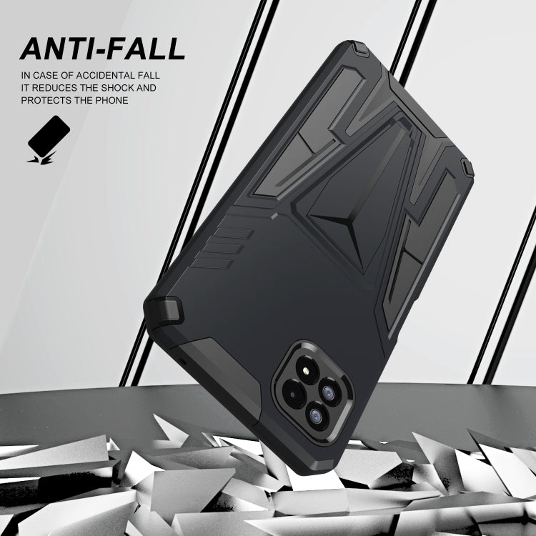 For Samsung Galaxy A22 5G Super V Armor PC + TPU Shockproof Case with Invisible Holder