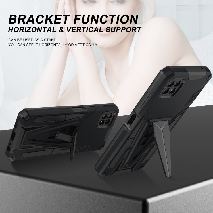 For Samsung Galaxy A22 5G Super V Armor PC + TPU Shockproof Case with Invisible Holder