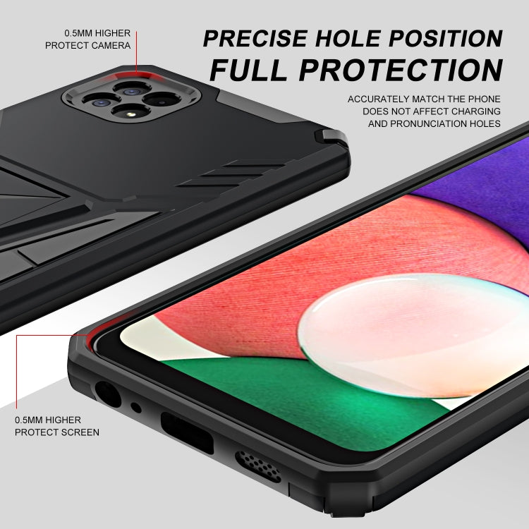 For Samsung Galaxy A22 5G Super V Armor PC + TPU Shockproof Case with Invisible Holder
