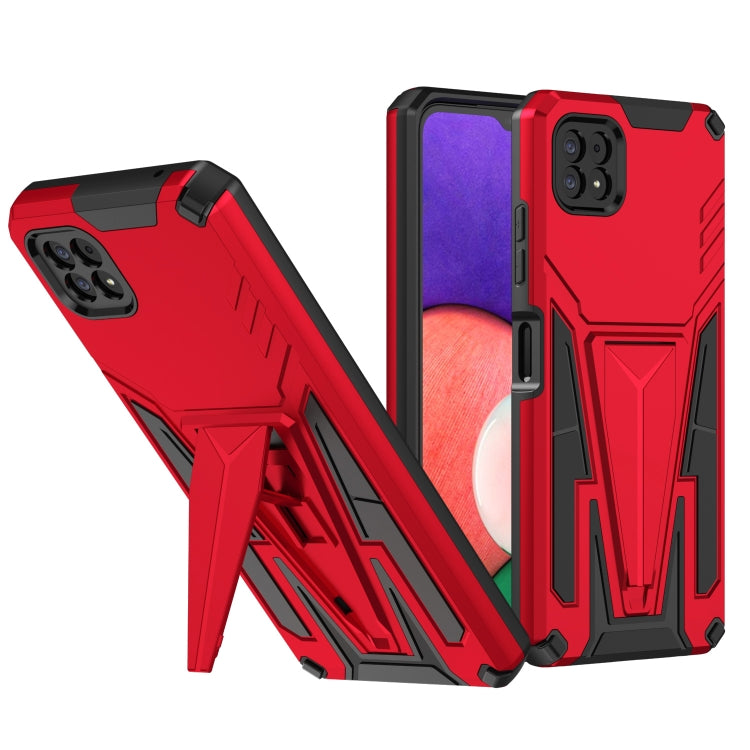 For Samsung Galaxy A22 5G Super V Armor PC + TPU Shockproof Case with Invisible Holder